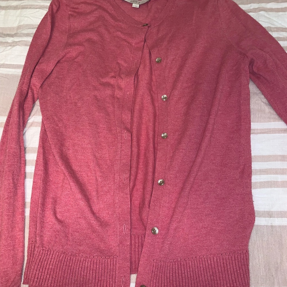 Pink loft cardigan. Still has a lot of life let. Great for work.